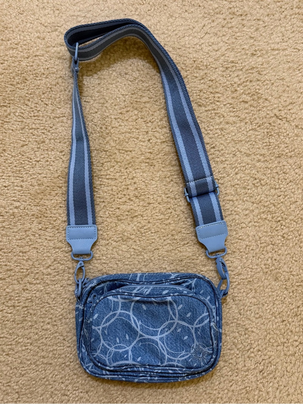 aerie Blue Patterned Crossbody Belt Bag